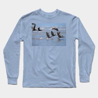 Brown Pelicans Take Flight 2 Long Sleeve T-Shirt